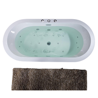 Baignoire autoportante en acrylique sans couture pour une personne, forme ovale, baignoire autoportante, hydrojets pour hôtel