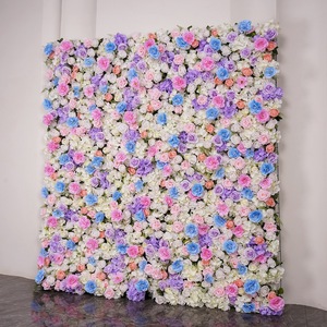Large Size <b>Artificial</b> <b>Flower</b> Wall Soft Silk Floral Panel Romantic Floral Backdrop For Wedding Stage Event Background - Product Image 1