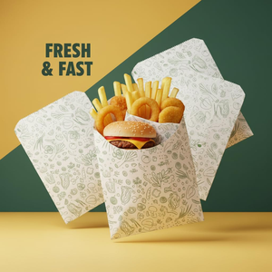 Customized <b>Biodegradable</b> Eco-Friendly Recyclable Disposable Bakery Cookie Greaseproof Kraft <b>Paper</b> Bags for Burger Snack - Product Image 4