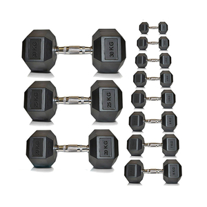 Nhà máy cao su tráng HEX quả tạ với biểu tượng tùy chỉnh cho tạ và phòng tập thể dục tập thể dục 1kg đến 50kg - Product Image 1