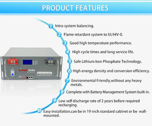 Batterie lithium-ion à décharge profonde <span class=keywords><strong>Sohigh</strong></span> LiBAT-48V100AH 12V/24V 300AH 100A avec chargeur 150A et longue durée de vie du cycle - Product Image 4