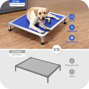 Premium Custom Travel Lightweight Luxury Camp Raised Pet Cat Dog Cot Elevated Aluminum Dog Bed