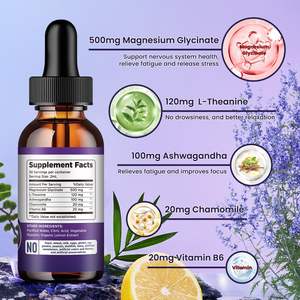 Integratore di Magnesio Glicinato Liquido OEM 1000mg <span class=keywords><strong>con</strong></span> Fibre di Cellulosa, Bromelina, Vitamina e <span class=keywords><strong>Zinco</strong></span> - Gocce di Magnesio - Product Image 2