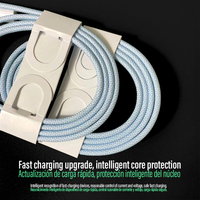 Cable de datos de carga rápida de 60W tipo C para iluminación, cable de datos PD de colores en blanco y negro para iPhone, iPad, teléfono, 8 pines, TPE para