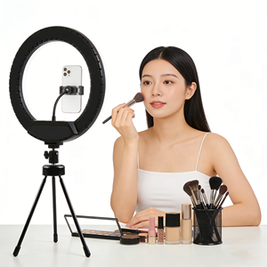 Anneau lumineux léger pour diffusion en direct 2700-6500K avec détection de visage pour <span class=keywords><strong>TikTok</strong></span> Streamers, LED 160mm pour beauté et photographie selfie - Product Image 1