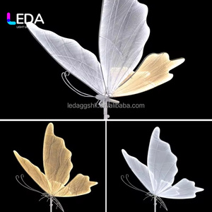 LEDA Wedding Aisle Decorative Butterfly Lamp Events Party Stage <b>Backdrop</b> LED Light Glow Butterfly <b>Stand</b> - Product Image 2