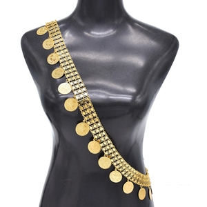 Vintage Gold Coin Tassel Metal Belly Belt Rhinestone Água Drop Cintura Cadeia para Mulheres Meninas Dança Partido Jóias Decoração - Product Image 1