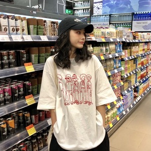 T-shirt a <span class=keywords><strong>maniche</strong></span> corte da <span class=keywords><strong>donna</strong></span>, nuova collezione estate 2024, stampa semplice con lettere, vestibilità ampia, stile coreano, top per studentesse, taglie forti, maglietta da ragazza - Product Image 5