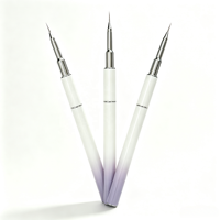 Nouveaux pinceaux à ongles en gros, manche métallique, pinceau rond acrylique à poils Kolinsky de haute qualité, numéros 8 10 12 14 16 18 20 22