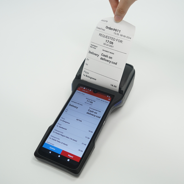 80mm Thermal Printer Android 12 Pos Printer 6.2 Inches Screen for Online Restaurant Order Receipt Printing