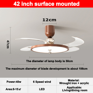 Sang trọng 42-inch LED đèn chùm ánh sáng quạt với điều khiển từ xa 2025 năm mới Vòng Trần cealing đèn nhà Máy Giá - Product Image 3