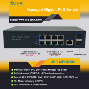 Fabbrica OEM personalizzato 10/100 /1000 Mbps interruttore di rete 4/8/16/24 porta 2 Uplink RJ45 porte POE switch - Product Image 3