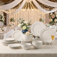 Service de table 32 pièces en porcelaine fine gaufrée, anti-fuite, pour la maison, les restaurants et les hôtels