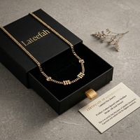Collar con Letras Espaciadas Personalizadas, Iniciales en Estilo Inglés Antiguo, Chapado en Oro de 18K, Acero Inoxidable, Soldadura sin Costuras, Joyería con Nombre para Mujer