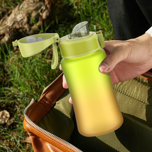 Good Design With Straw Lid Bpa-free Plastic Water Bottle 350ml Gradient Color Leak-proof Tritan <b>Kids</b> Water Bottle - Product Image 2
