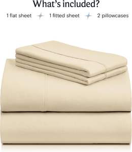 ベッドシーツセット家庭用コットン織り100% 高価格4ピース - Product Image 6