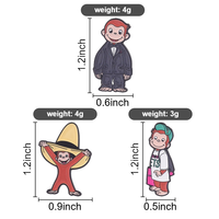 Broche Émail Singe Dessin Animé Mignon Personnage Classique de Livre pour Enfants Badge de Revers pour Sac Bijou Tendance Cadeau pour Enfants