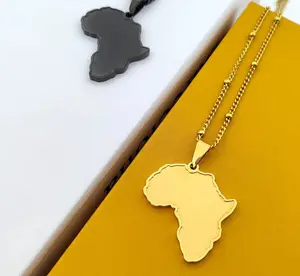 Inspire Jewelry Stainless Steel Personalized South Africa Pendant Necklace Home Country Necklace Continent Necklace Gold Africa