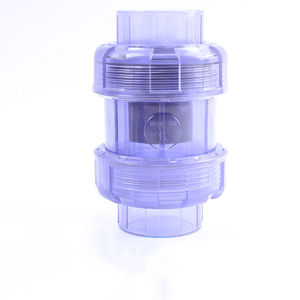 Clapet anti-retour à double union transparent en UPVC pour aquarium, norme GB/ANSI, vanne de non-retour en <span class=keywords><strong>PVC</strong></span> pour aquarium, DN15-DN50 1/2"-2" - Product Image 3
