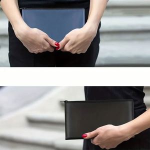 Portefeuille de rangement pour billets en cuir PU, mini sac à monnaie unisexe, trousse à crayons avec fermeture éclair, sacs de voyage pour cosmétiques et maquillage, pochette à fermeture éclair en maille - Product Image 4