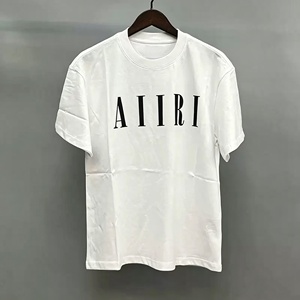 เสื้อยืดแขนสั้นผ้าฝ้ายพิมพ์ลาย AMI RI สไตล์ฮิปฮอปโอเวอร์ไซส์ลำลองสำหรับผู้ชาย แฟชั่นสตรีทแบบอเมริกันสำหรับฤดูร้อน - Product Image 2