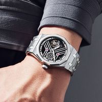 Aesop Tourbillon Doppelseitig Skelettierte Super-Leuchtende Uhr Personalisierte Tourbillon Mechanische Edelstahl-Uhr