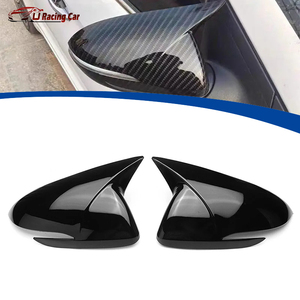 ABS en Fiber de carbone noir brillant une paire coque de rétroviseur latéral de porte pour <span class=keywords><strong>Hyundai</strong></span> <span class=keywords><strong>i30</strong></span> N NLine 2020-2023 - Product Image 1