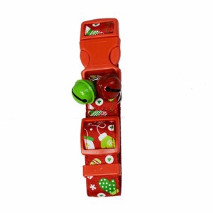 Christmas <b>Pet</b> <b>Collar</b> Red Green Bell Adjustable Cartoon Pattern For Cats And Dogs Small Size - Product Image 3