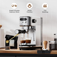 Machine à expresso semi-automatique compacte MIELUX Electric 20 Bar en acier inoxydable avec buse vapeur, pour la maison, l'hôtel et les baristas.