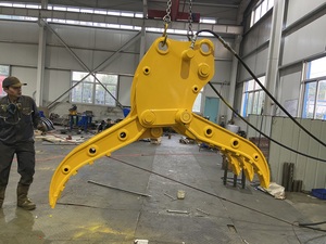 <span class=keywords><strong>Mini</strong></span>-excavatrice équipée d'une griffe hydraulique <span class=keywords><strong>fixe</strong></span> en acier pour la manutention du bois et de la pierre - Product Image 2