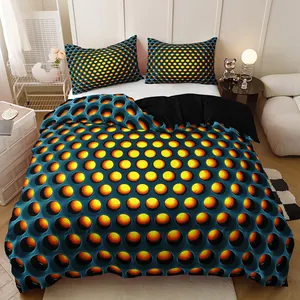 Honeycomb Hole Novel Design Bedroom Bedding Set Manufacturer Direct Selling Quilt Set 3 Piece Set