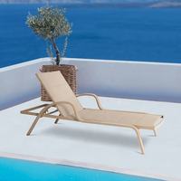 Chaise longue en aluminium pliable, chaise de plage en métal idéale pour les espaces extérieurs, les jardins, les hôtels, les piscines, les cours, les salons