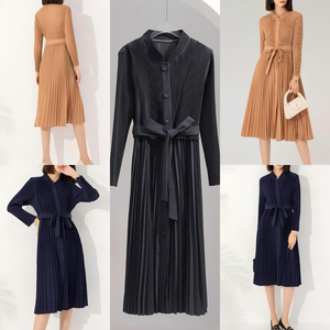 Robe de soirée plissée élégante et modeste sur mesure avec broderie dorée, taille unique chic pour les fêtes, fabrication ODM - Product Image 4
