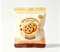 Sachets refermables hermétiques pour petits biscuits, conception d'emballage alimentaire de qualité supérieure, sacs à trois soudures latérales pour entreprises
