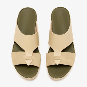 SHIKOL sandalo su misura arabica <span class=keywords><strong>cintura</strong></span> ad anello in pelle Beige sandali da <span class=keywords><strong>uomo</strong></span> italia tessuto arabico fatto a mano lussuose pantofole del golfo Ramadan - Product Image 1