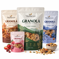Sachet Doypack Personnalisé avec Logo pour Fraise Lyophilisée, Fenêtre Transparente, Fermeture Zip, Qualité Alimentaire, Emballage pour Snacks de Bureau