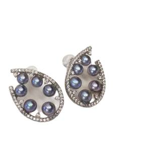 22599 Accessoires de perles DIY, clous d'oreille en argent S925, perles multiples, bijoux en argent, crochet d'oreille, perles de 3-5 mm, boucles d'oreilles en cristal vides - Product Image 5