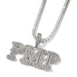 Pendentif Lettre en Argent Sterling 925 Plaqué Or avec Moissanite, Breloque Givrée Unisexe, Bijou de Luxe Hip Hop Tendance, Accessoire Cadeau pour Fête - Product Image 1