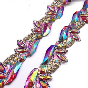 Costumes de carnaval <span class=keywords><strong>Samba</strong></span> faits à la main fer sur rouge AB strass garniture Applique Hot Fix coupe pour Costume artisanat DDAB04 - Product Image 3