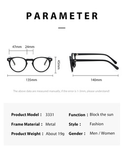 Gafas de Sol Polarizadas de Alta Calidad 3331, Gafas de Sol Redondas Retro Vintage para Hombre y Mujer, Logotipo Personalizado - Product Image 6