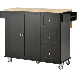 Chariot de cuisine avec pieds d'armoire en bois massif - Product Image 5
