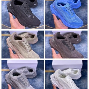 Nouvelles chaussures de course et de marche confortables à lacets, avec empeigne en PU/PVC respirant de couleur unie, semelle intermédiaire en PU et semelle extérieure en PU, bout fermé - Product Image 1