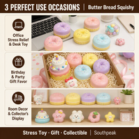 Southpeak Toy Butter Bread Squishy PU Foam Slow Rising Fidget Toys Squeeze Toy Stress Relief Toy Squishy Factory OEM Wholesale