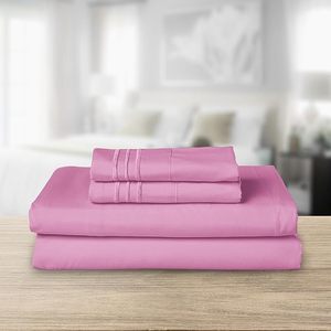 Set <span class=keywords><strong>di</strong></span> Lenzuola a 4 Pezzi Comfort Lussuoso 1500, Qualità Premium da Hotel, in Microfibra con Tre Linee Ricamate, Morbidissimo, Anti-Piega - Product Image 2