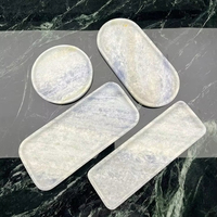 Stonekocc bleu cristal naturel marbre pierre plateau décoratif comptoir cosmétique bijoux stockage décoration de la maison objets