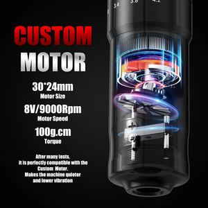 Kit de Máquina de <span class=keywords><strong>Tatuaje</strong></span> Inalámbrica Profesional XNET <span class=keywords><strong>F1</strong></span> 2400mAh con Carrera Ajustable de 2.0-4.2mm y 40 Agujas de Cartucho de <span class=keywords><strong>Tatuaje</strong></span> Mixtas - Product Image 3