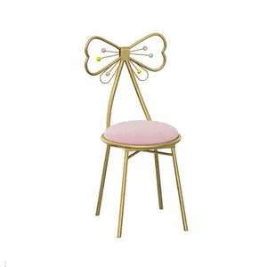 Fashion Nordic Hotel Salon Butterfly Bow Tie Dining Room Chair Velvet Make Up Living Room Chair Dressing Room Chair For Bedroom