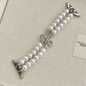 <span class=keywords><strong>Bracelet</strong></span> en alliage de chaîne de perles de luxe pour <span class=keywords><strong>montre</strong></span> série 11/10, design élégant et sophistiqué, fermoir déployant respirant - Product Image 3