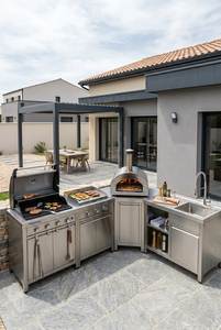 Armadio da Cucina Esterno Professionale in Acciaio Inossidabile 316L di Grado Industriale, Antiruggine, Resistente, per Giardino e Cucina all'Aperto - Product Image 2