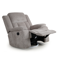 Fauteuil inclinable manuel en tissu, pivotant, avec porte-gobelet, pour salon et mobilier de maison